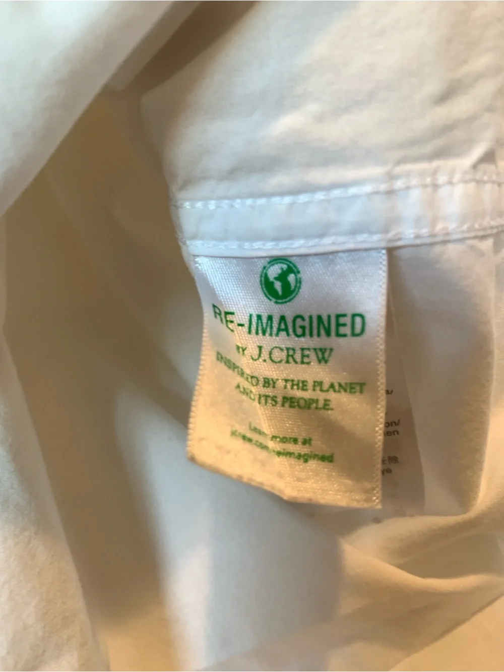 J. Crew White Cotton Pajama Set with Navy Piping